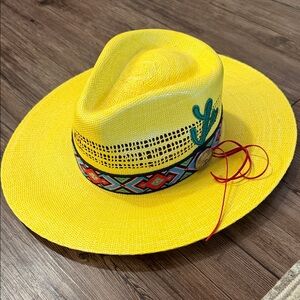 Charlies Sunny Yellow Hat with Multicolor Band